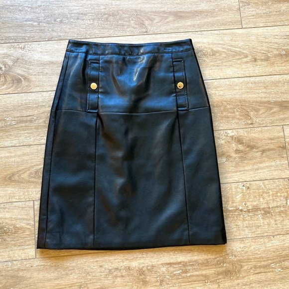 Liz Claiborne Dresses & Skirts - Liz Claiborne Career Faux Leather Skirt Size 4P